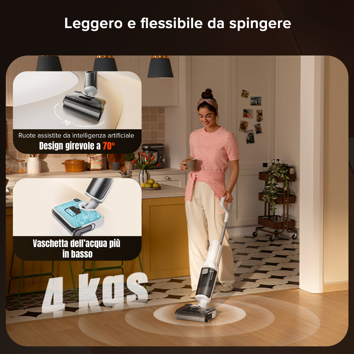 Robot Lavapavimenti Roborock F25 RT - Aspirapolvere E Lavaggio, Autopulizia, 20000 Pa - Foto 2